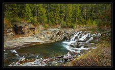 McDonald Creek Waterfalls. Glacier National Park. 