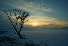Закат, Туман, Байкал.